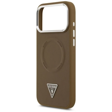 Etui Guess MagSafe do iPhone 17 Pro Triangle Logo Brown