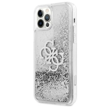 Guess GUHCP12LLG4GSI iPhone 12 Pro Max 6,7" srebrný/strieborný pevný obal 4G Big Liquid Glitter