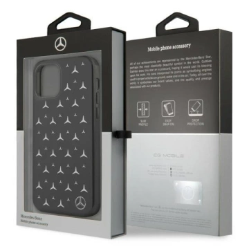 Etui ochronne Mercedes MEHCP12MESPBK do Apple iPhone 12 / 12 Pro 6,1" czarny/black hardcase Silver Stars Pattern