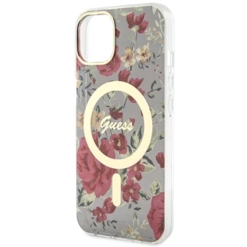 Etui Guess GUHMP14MHCFWSA pro iPhone 14 Plus 6,7" pevný obal Flower MagSafe