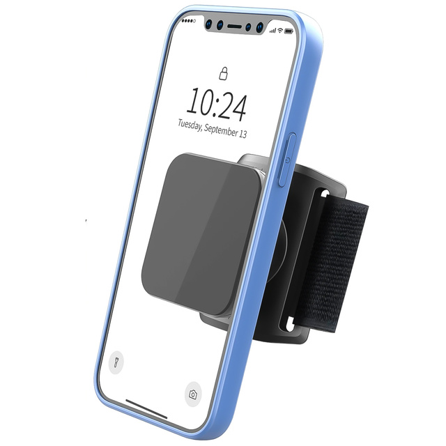 Нарукавна пов'язка для телефону для бігу спортивний магнітний тримач для телефону TSA2 Armband чорний