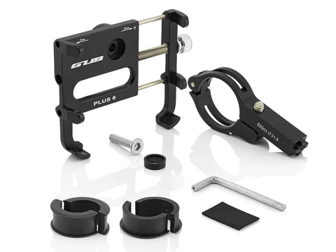 Motorcycle bike holder GUB Plus 6 for smartphone aluminum black