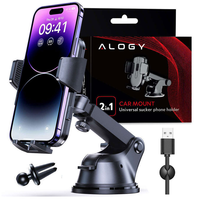 Alogy 2-in-1 car phone holder for windshield for dashboard grille Organizer