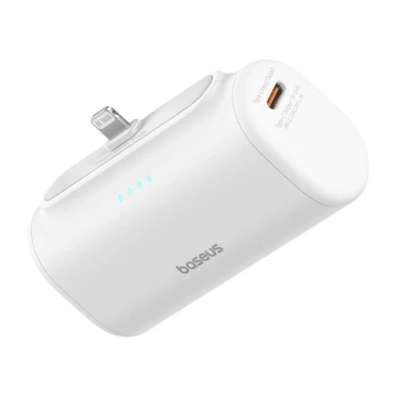 Компактний портативний портативний зарядний пристрій Baseus 5000 мАг 20 Вт Lightning USB-C білого кольору