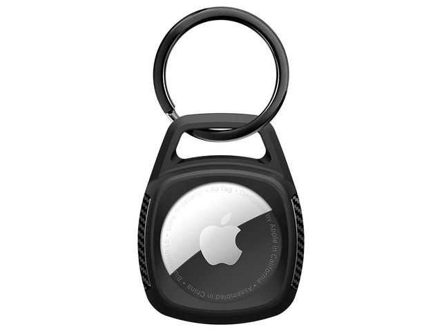 Брелок карабінчик Spigen Rugged Armor для Apple AirTag Matte Black