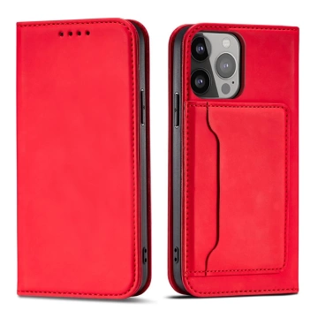 Magnet Card Case case for iPhone 13 Pro cover card wallet stand red