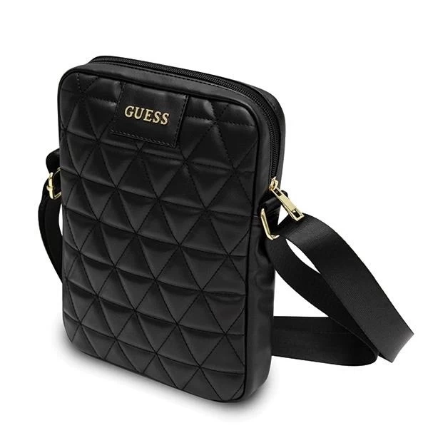Guess Torba GUTB10QLBK 10" czarna/černá prošívaná taška na tablet