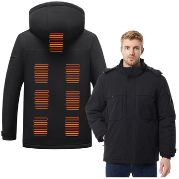 Vyhřívaná vyhřívaná elektrická bunda Unisex velikost XL zimní s kapucí HJ2 Mozos černá