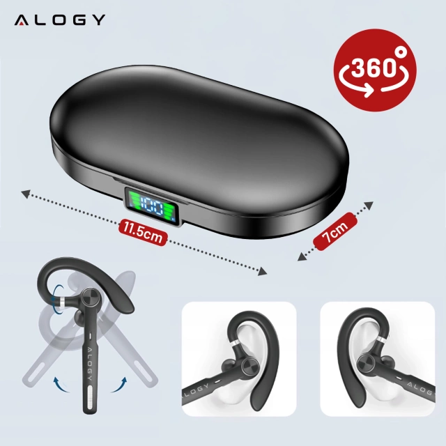 Wireless headset for Bluetooth 4.0 calls car headset with display V8 Black