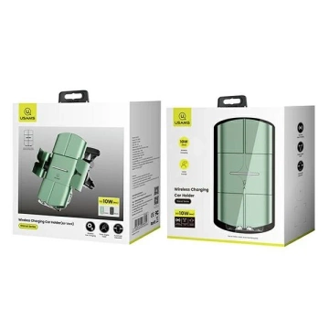 USAMS US-CD133 10W Automatický indukční držák telefonu do auta pro ventilaci. Starod CD133ZJ02 zelená/zelená