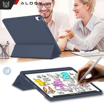 Obal pre Apple iPad 10. generácie. 10,9" puzdro na tablet 2022 Alogy Smart Case držiak na ceruzku námornícka modrá