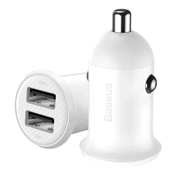 Baseus Grain Pro nabíjačka do auta 2x USB 4,8 A biela (CCALLP-02)