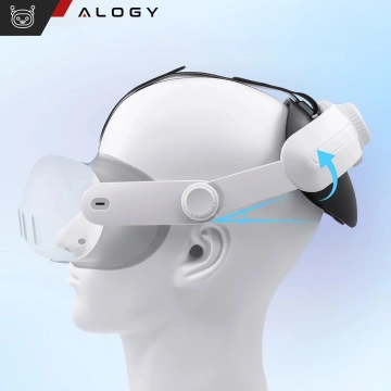 Regulowana Opaska Pasek wymienny do Meta Quest 3 Alogy Elite Strap Biały