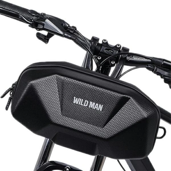 Torba Rowerowa Wildman 3.5L na Kierownicę PU+EVA Wodoodporna Czarna