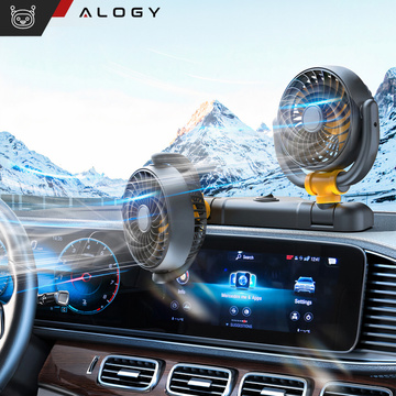 Dvojitý ventilátor do kokpitu, nastaviteľný, tichý, do zapaľovača cigariet pre Alogy Car 12V Black