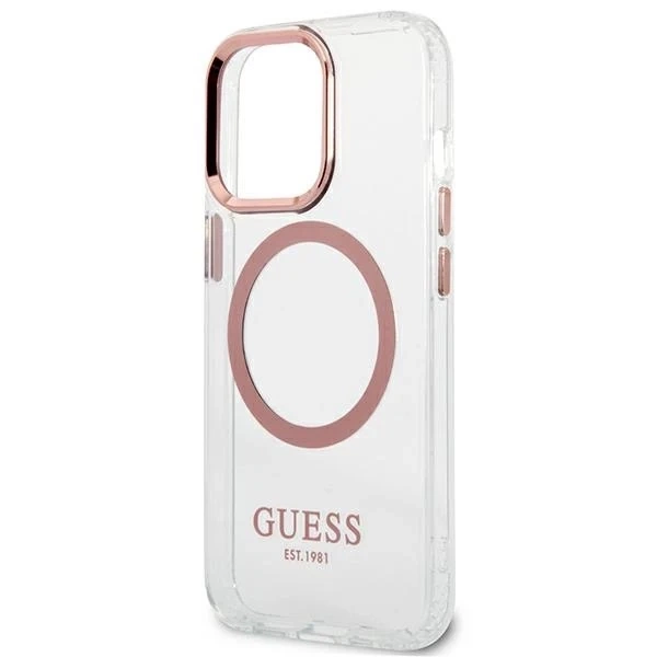 Etui Guess GUHMP13LHTRMP pro iPhone 13 Pro / 13 6,1" pevný obal Metal Outline Magsafe
