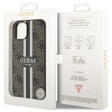 Etui Guess GUHMP14SP4RPSW для iPhone 14 6,1" бронзовий/коричневий твердий чохол 4G Printed Stripes MagSafe