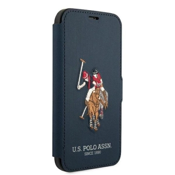 Pouzdro na knížkový telefon US Polo Embroidery Collection iPhone 12/12 Pro 6,1" námořnická modř/námořnická