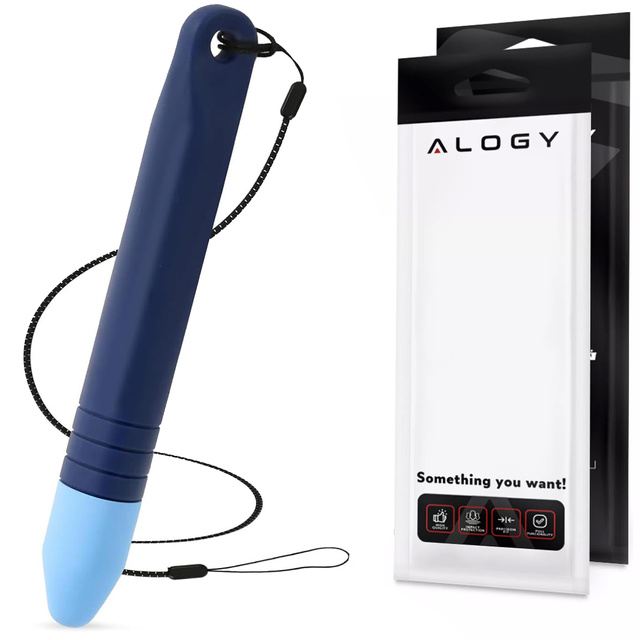 Стилус ємнісний сенсорний для екранів телефону планшета Alogy Stylus Pen дитячий 10 см Синій