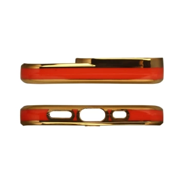 Fashion Case case for iPhone 12 Pro gel cover with gold frame red