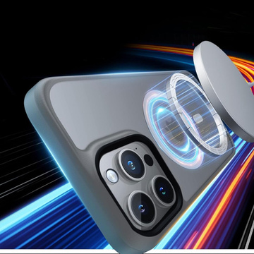 Чохол для iPhone 15 Pro Mag Safe Case MagMat задня кришка телефону матове сіре скло
