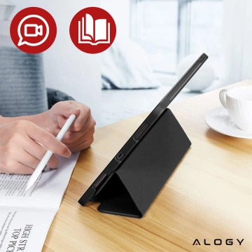 Puzdro na Apple iPad 10.2 9 Gen 8/7 2021/2020/2019 Smart Pencil Case Alogy TPU Kryt na tablet Čierne sklo