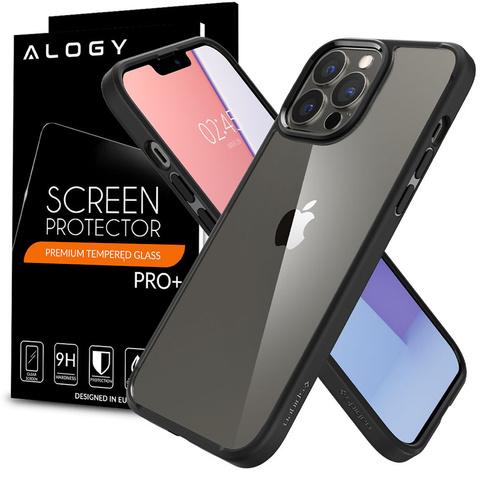 Spigen Ultra Hybrid case for Apple iPhone 13 Pro Matte Black Glass