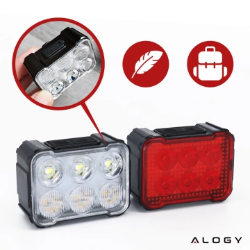Alogy SafeRide™ LED Bike Light Waterproof Flashlight Front and Rear Light 2 Pack
