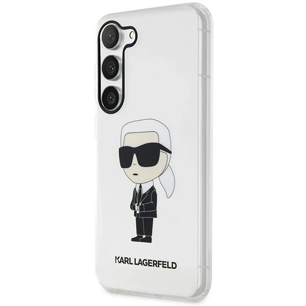 Ochranné puzdro na telefón Karl Lagerfeld KLHCS23MHNIKTCT pre Samsung Galaxy S23 Plus S916 priehľadné pevné puzdro Ikonik Karl Lagerfeld