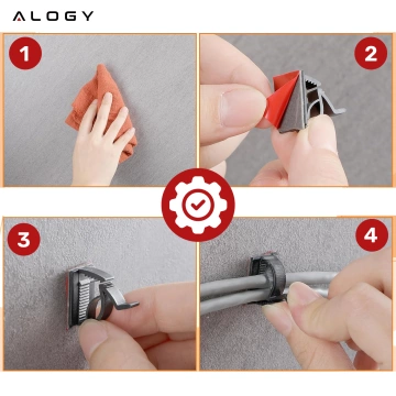 Samolepiace spony x100 stolový organizér káblov organizéry káblov šnúry pre stolný stôl 3M Alogy páska [100ks]