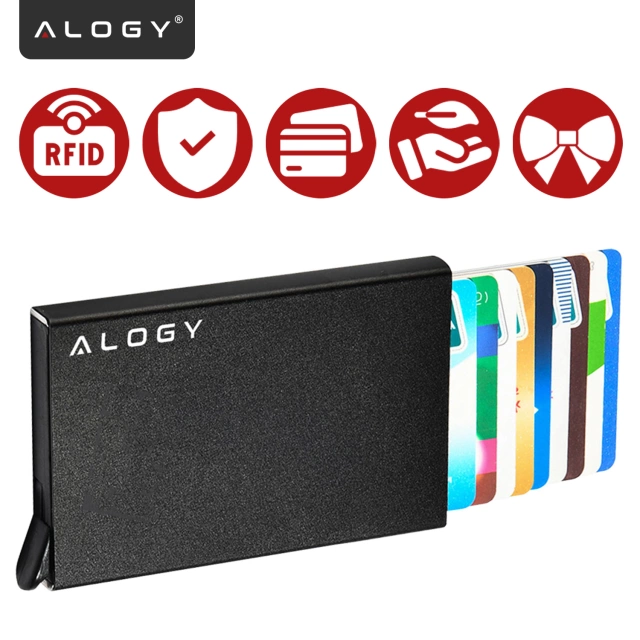 Alogy Anti-Diebstahl-Geldbörse RFID-Smartcard-Halter Schwarz