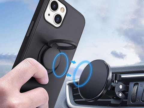 Silikónový obal Ring Ultra Slim Alogy pre Apple iPhone 13 Mini Black Glass