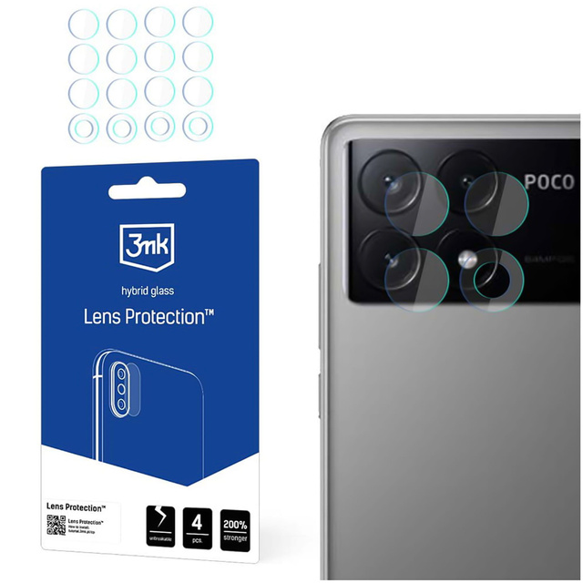 Hybridné sklo pre Xiaomi Poco X6 Pro 5G chránič objektívu fotoaparátu 3mk ochrana objektívu 4x sada