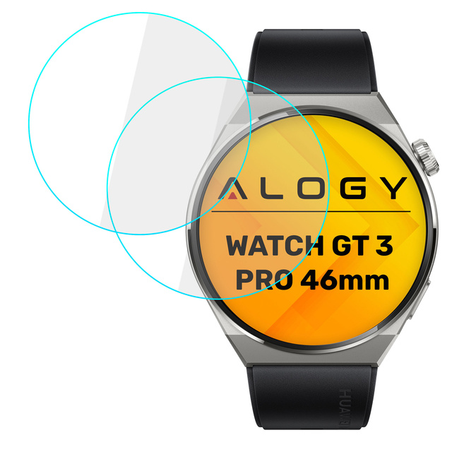 2x Alogy 9H gehärtetes Glas für Huawei Watch GT 3 Pro 46mm