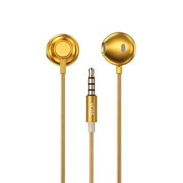 Sluchátka WK Design Sakin Series sluchátka s dálkovým ovládáním a mikrofonem 3,5 mm mini jack zlatý (YC05)