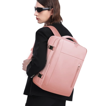 Bange wasserdichter Rucksack für 15,6-Zoll-Laptop, Stadtreisender, 45 x 30 x 16 cm, für Arbeit, Flugzeug, Herren, Damen, mit USB-Anschluss Schwarz