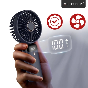 Fan Fan Handheld Fan Wireless Alogy Desktop Portable Handheld with Phone Holder USB-C Navy Blue