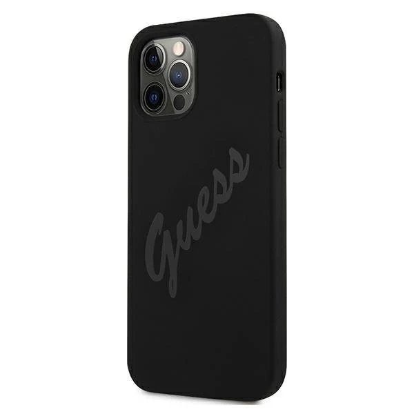 Guess GUHCP12LLSVSBK iPhone 12 Pro Max 6,7" czarny/чорний твердий чохол Script Vintage