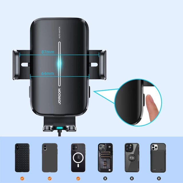 Joyroom držák do auta s bezdrátovou nabíječkou 15W na palubní desku kokpitu černý (JR-ZS245)