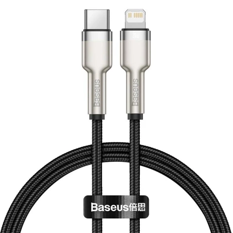 Кабель USB-C до Lightning Baseus Cafule, PD, 20W, 0,25m (чорний)