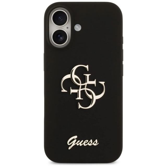 Etui Guess Silicone Big 4G Script do iPhone 17 Czarny