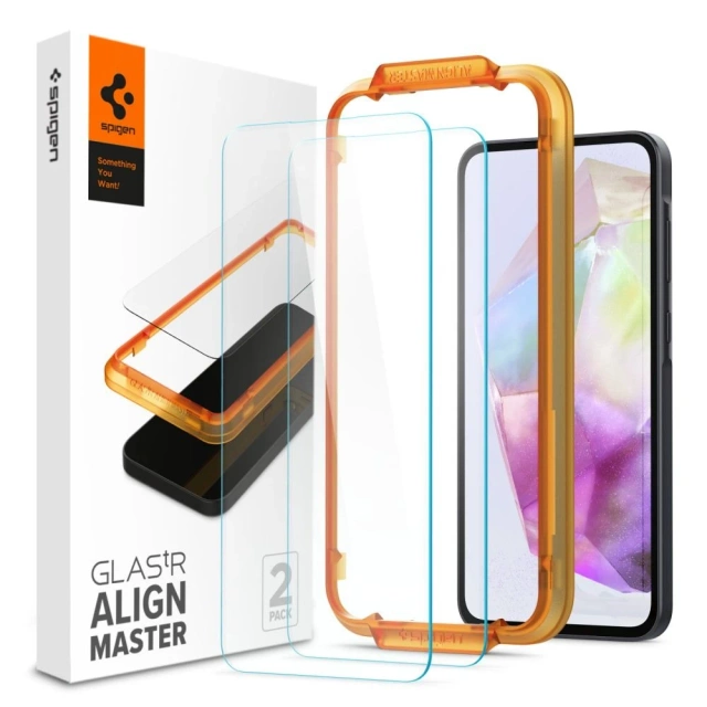 Spigen Alm Glas.tR tempered glass 2-pack for Samsung Galaxy A35 5G Clear