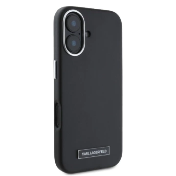Puzdro Karl Lagerfeld pre iPhone 16 6,1" Black MagSafe Hardcase FW Metal Plate