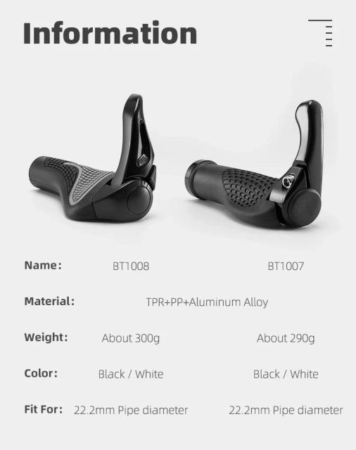 Sada držáků na kolo Rockbros BT1007W s rohy – bílá