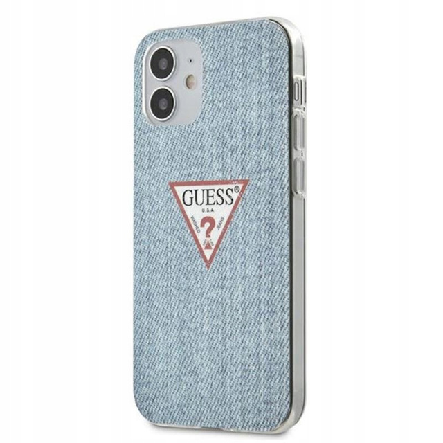 Guess GUHCP12SPCUJULLB iPhone 12 mini 5,4" niebieski/světle modré pevné pouzdro Jeans Collection