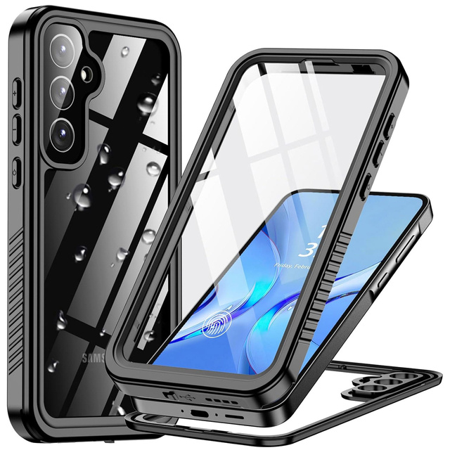 Чохол для Samsung Galaxy A55 5G Armored Waterproof IP68 360 Armor Case Built-in Glass Alogy Black