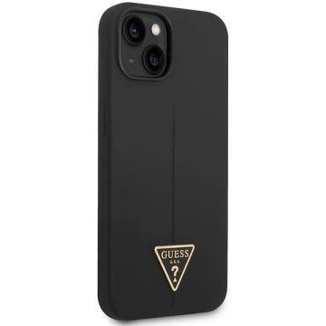 Etui Guess GUHCP14SSLTGK pro Apple iPhone 14 6,1" černý/černý pevný obal silikonový trojúhelník