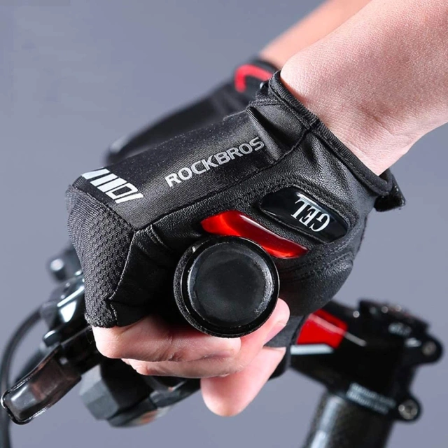 Велорукавички Rockbros S143-BK M з гелевими вставками - чорні