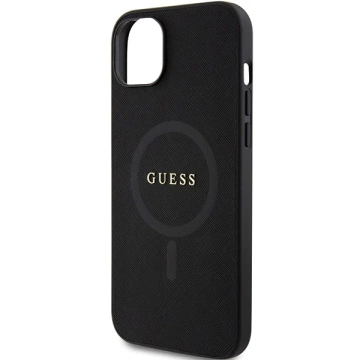 Etui Guess GUHMP15MPSAHMCK na iPhone 15 Plus 6,7" pevné puzdro Saffiano MagSafe čierne/čierne
