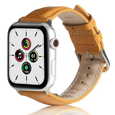 Kožený řemínek na chytré hodinky Beline pro Apple Watch 38/40/41 mm světle hnědá/světle hnědá